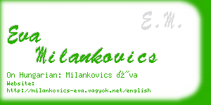 eva milankovics business card